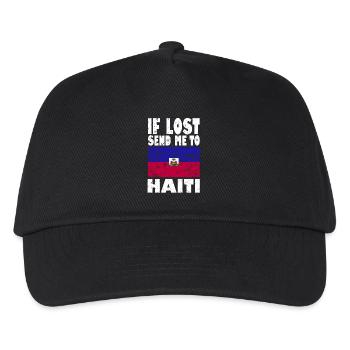 Haiti Flagge Spruch - Kinder Basecap - Schwarz - Vorne