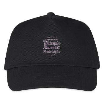 Ich brauche keine Therapie ich muss nur Haare - Kinder Basecap - Schwarz - Vorne