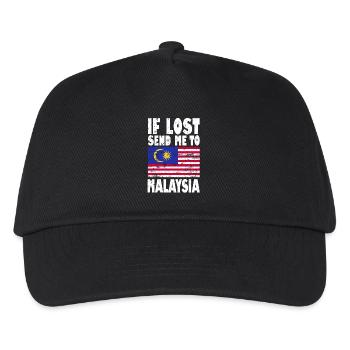 Malaysia Flagge Spruch - Kinder Basecap - Schwarz - Vorne