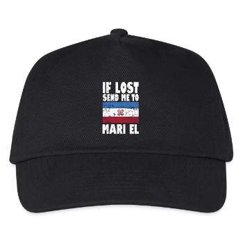 Mari El Flagge Spruch - Kinder Basecap - Schwarz - Vorne