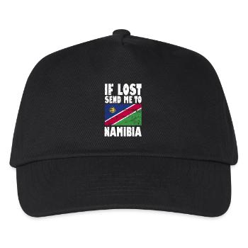Namibia Flagge Spruch - Kinder Basecap - Schwarz - Vorne