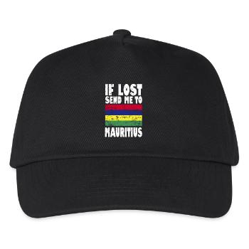 Mauritius Flagge Spruch - Kinder Basecap - Schwarz - Vorne