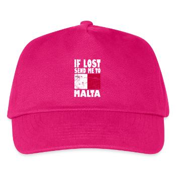 Malta Flagge Spruch - Kinder Basecap - Fuchsia - Vorne
