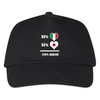Italien und Japan genial / Geschenk - Kinder Basecap - Schwarz - Vorne