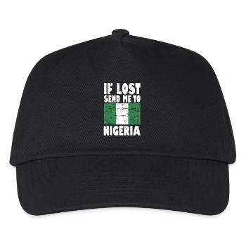 Nigeria Flagge Spruch - Kinder Basecap - Schwarz - Vorne