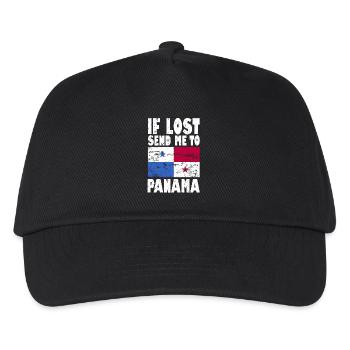 Panama Flagge Spruch - Kinder Basecap - Schwarz - Vorne