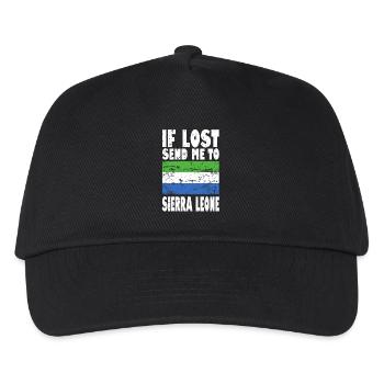 Sierra Leone Flagge Spruch - Kinder Basecap - Schwarz - Vorne