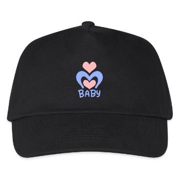Baby Herz - Baby Body - Kinder Basecap - Schwarz - Vorne