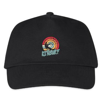 Kitesurfen Kitesurf Kitesurfer Kiteboard - Kinder Basecap - Schwarz - Vorne