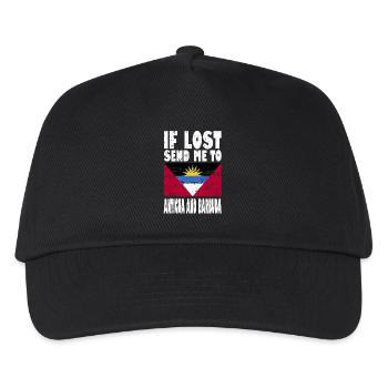 Antigua and Barbuda Flag Saying - Kids’ Baseball Cap - black - Front