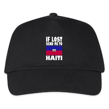 Haiti Flagge Spruch - Kinder Basecap - Schwarz - Vorne