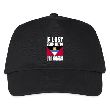 Antigua and Barbuda Flag Saying - Kids’ Baseball Cap - black - Front