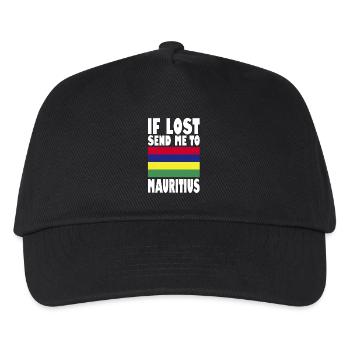 Mauritius Flagge Spruch - Kinder Basecap - Schwarz - Vorne