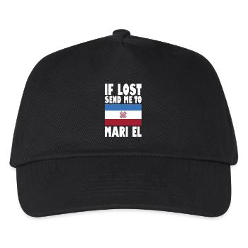 Mari El Flagge Spruch - Kinder Basecap - Schwarz - Vorne