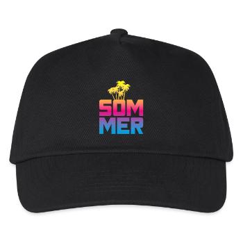 Sommer Palmen Verlauf Beach Strand bunt Mallorca - Kinder Basecap - Schwarz - Vorne