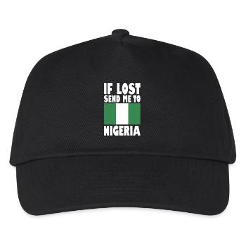 Nigeria Flagge Spruch - Kinder Basecap - Schwarz - Vorne