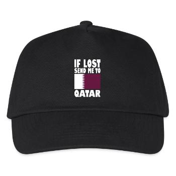 Katar Flagge Spruch - Kinder Basecap - Schwarz - Vorne