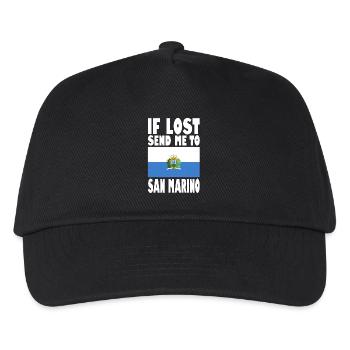 San Marino Flagge Spruch - Kinder Basecap - Schwarz - Vorne
