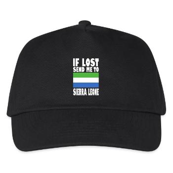 Sierra Leone Flagge Spruch - Kinder Basecap - Schwarz - Vorne
