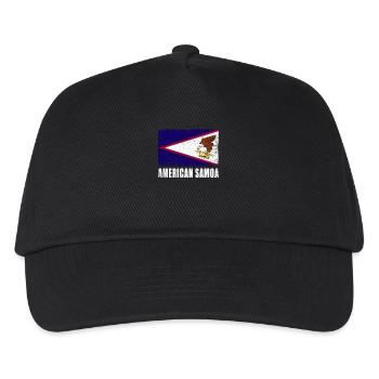 Amerikanisch Samoa Flagge - Kinder Basecap - Schwarz - Vorne