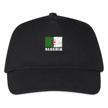 Algerien Flagge Grunge Algerien Fahne - Kinder Basecap - Schwarz - Vorne
