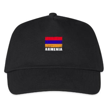 Armenien Flagge Grunge Armenien Fahne - Kinder Basecap - Schwarz - Vorne