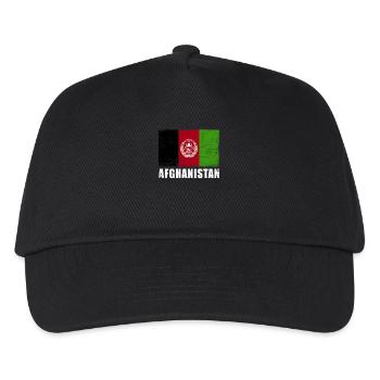 Afghanistan Flagge Grunge Afghanistan Fahne - Kinder Basecap - Schwarz - Vorne