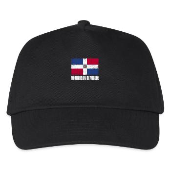 Dominikanische Republik Flagge - Kinder Basecap - Schwarz - Vorne