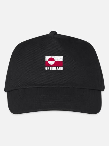 Grönland Flagge Grunge Grönland Fahne - Kinder Basecap - Schwarz
