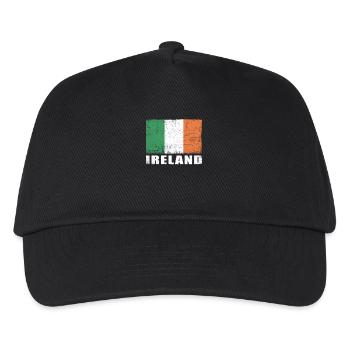 Irland Flagge Grunge Irland Fahne - Kinder Basecap - Schwarz - Vorne