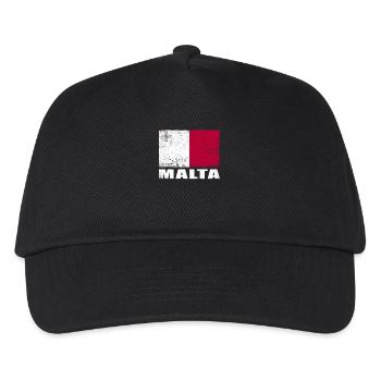 Drapeau de Malte Grunge Drapeau de Malte - Casquette de baseball Enfant - noir - Devant