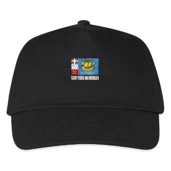 Sankt Pierre Und Miquelon Flagge - Kinder Basecap - Schwarz - Vorne