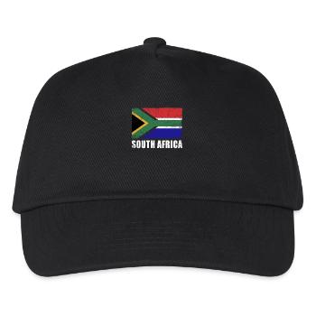 Südafrika Flagge Grunge Südafrika Fahne - Kinder Basecap - Schwarz - Vorne