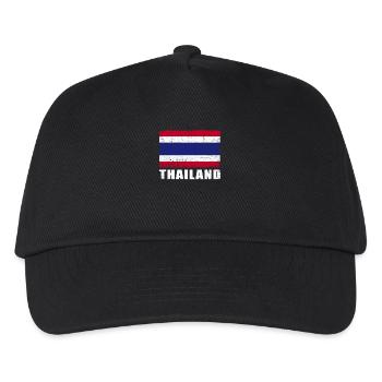 Thailand Flagge Grunge Thailand Fahne - Kinder Basecap - Schwarz - Vorne