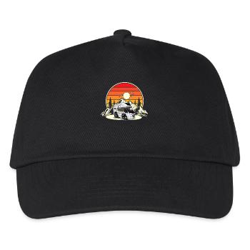 Camping Camper Campen - Kinder Basecap - Schwarz - Vorne