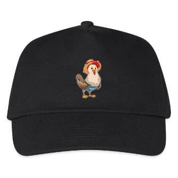 Huhn Landwirt Bauernhof - Kinder Basecap - Schwarz - Vorne