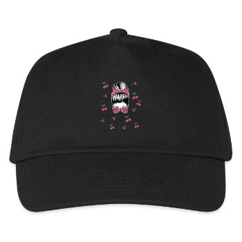 Rockabilly Girl mit Kirschen - Kinder Basecap - Schwarz - Vorne