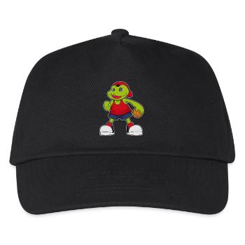 Frosch Basketballspieler Basketball - Kinder Basecap - Schwarz - Vorne