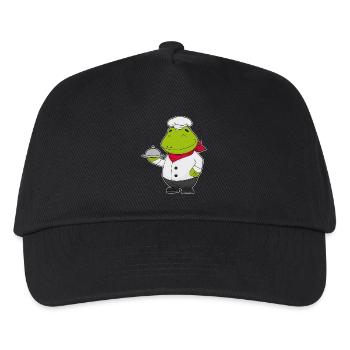 Frog Cook Serving Bell Cooking - Kids’ Baseball Cap - black - Front