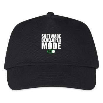 Software Entwickler Modus Ein - Kinder Basecap - Schwarz - Vorne