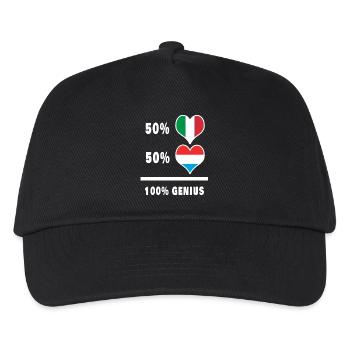 Brilliant Italien und Luxemburg / Geschenk - Kinder Basecap - Schwarz - Vorne