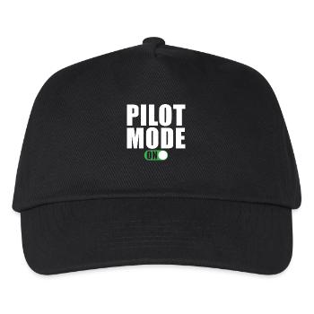 Pilot Modus Ein - Kinder Basecap - Schwarz - Vorne