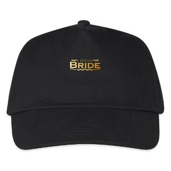 Team Braut in Gold Hochzeitsfeier - Kinder Basecap - Schwarz - Vorne