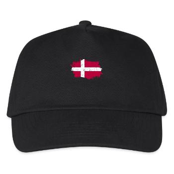 Dänemark Flagge Grunge Dänemark Fahne - Kinder Basecap - Schwarz - Vorne