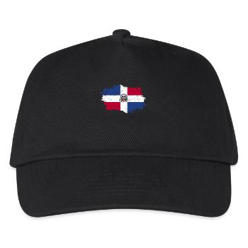 Dominikanische Republik Flagge - Kinder Basecap - Schwarz - Vorne