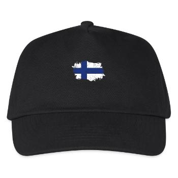 Finland Flag Grunge Finland Flag - Kids’ Baseball Cap - black - Front