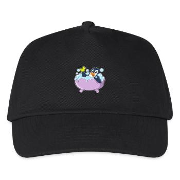 Penguin Bathing Bathtub - Kids’ Baseball Cap - black - Front