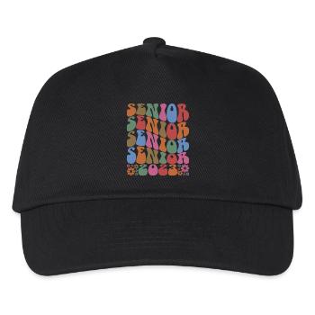 Senior 2023 Retro Blumen Abschlussfeier Geschenk - Kinder Basecap - Schwarz - Vorne