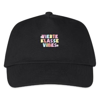 4. Klasse Vibes Schulkind 4. Klasse - Kinder Basecap - Schwarz - Vorne