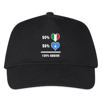 Brilliant Italien und Somalia / Geschenk - Kinder Basecap - Schwarz - Vorne